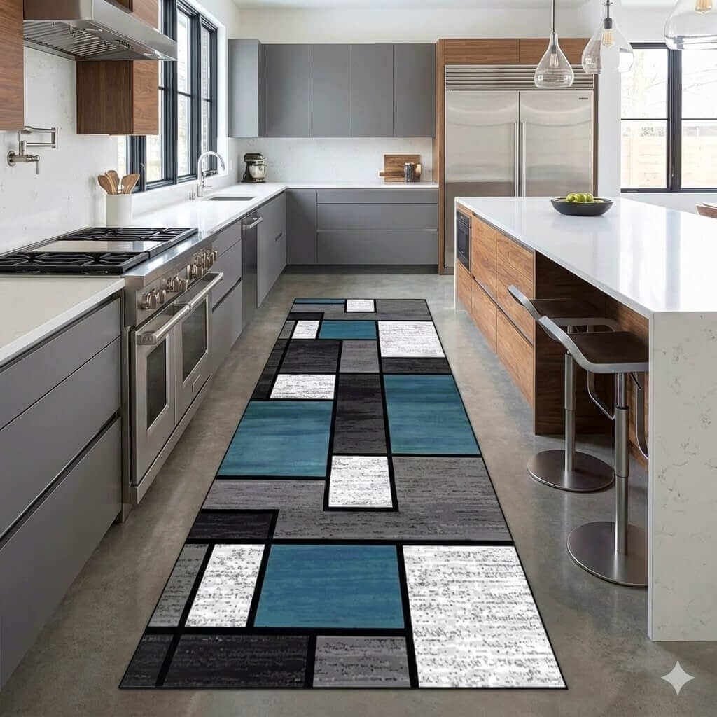 Tapis Long Cuisine Antidérapant | Runner Moderne Résistant
