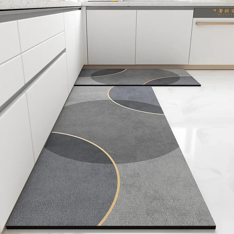Tapis Vinyle Cuisine Moderne – Imperméable & Facile à Nettoyer confort