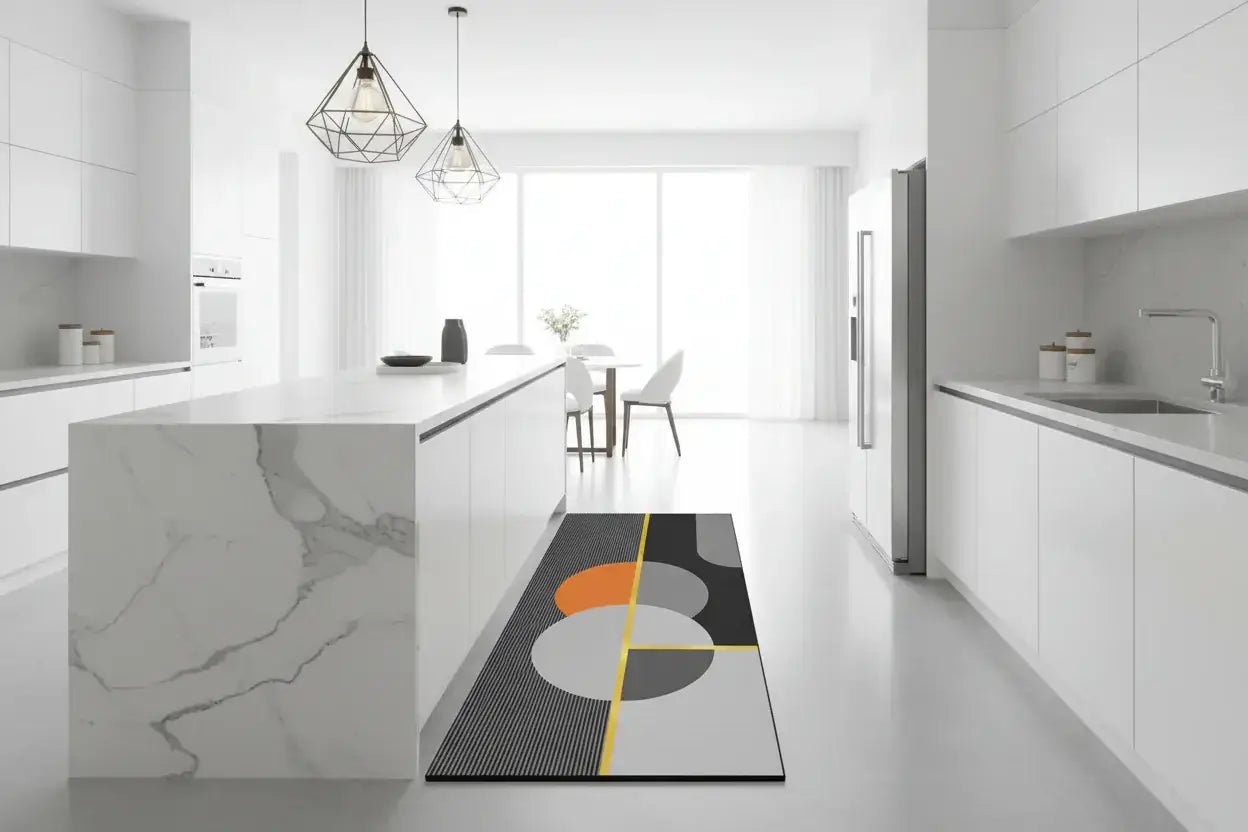 Tapis de Cuisine Devant Évier – Vinyle Imperméable & Design Graphique