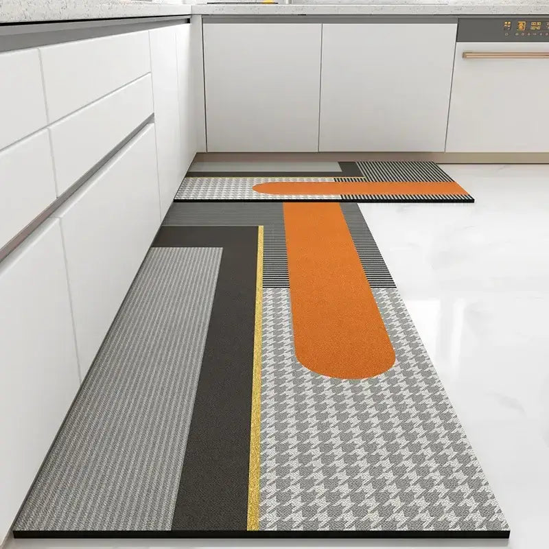 Tapis de Cuisine Devant Évier – Vinyle Imperméable & Design Graphique moderne